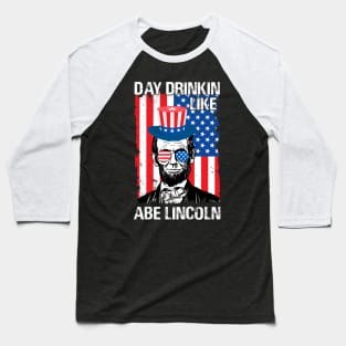 Funny 4th of July Lincoln Baseball T-Shirt